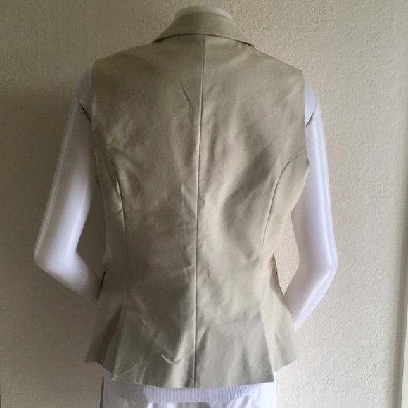 FRENCH CONNECTION Cotton Beige Lapel Vest Sz 12 - Picture 4 of 8